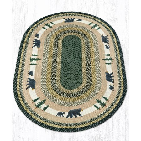 CAPITOL IMPORTING CO 4 x 6 ft. Jute Oval Bear Timbers Patch 88-46-116BT